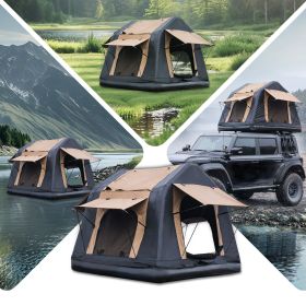 New Design 4x4 Offroad Car Roof Top Tent Amphibious Inflatable Tent With Ladder For Camping( With Ladder, Two Tone Style, Khaki & Black)