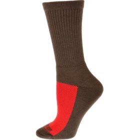 Cotton Crew Mesh Top Cushioned Sole Performance Socks for Women (Color: Shitake)